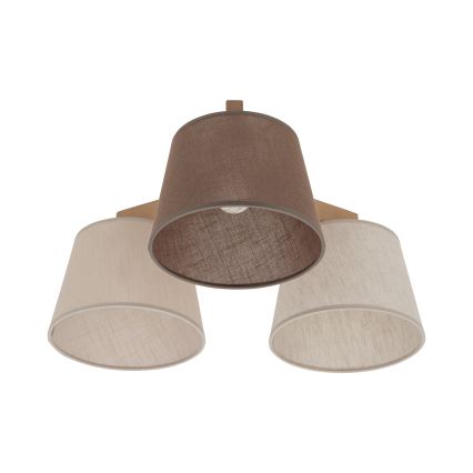 Brilagi - Επιφανειακό φωτιστικό οροφής LATTE SABIA 3xE27/15W/230V πεύκο/συνδυασμός