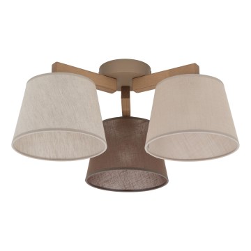 Brilagi - Επιφανειακό φωτιστικό οροφής LATTE SABIA 3xE27/60W/230V πεύκο/συνδυασμός