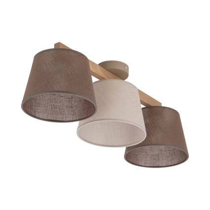 Brilagi - Επιφανειακό φωτιστικό οροφής LATTE SABIA 3xE27/60W/230V πεύκο/μικτό