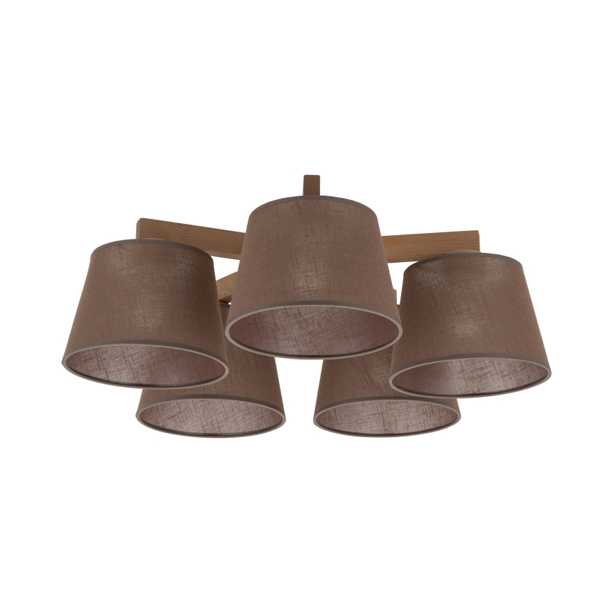 Brilagi - Επιφανειακό φωτιστικό οροφής LATTE SABIA 5xE27/15W/230V πεύκο/καφέ