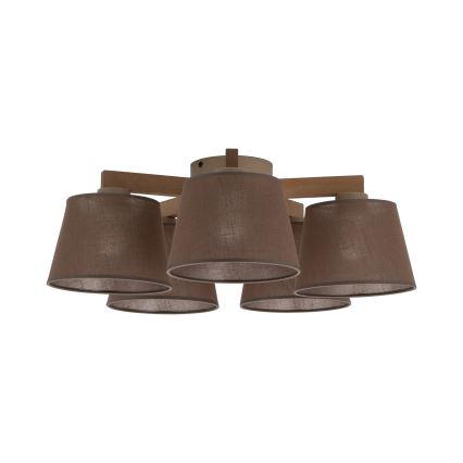 Brilagi - Επιφανειακό φωτιστικό οροφής LATTE SABIA 5xE27/15W/230V πεύκο/καφέ