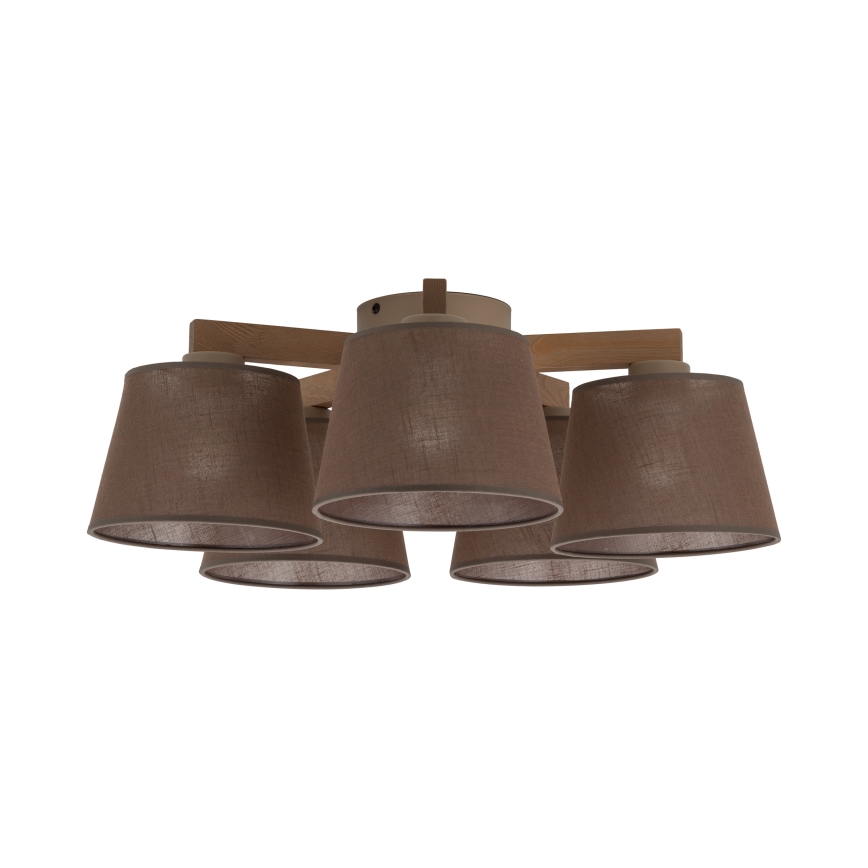 Brilagi - Επιφανειακό φωτιστικό οροφής LATTE SABIA 5xE27/15W/230V πεύκο/καφέ