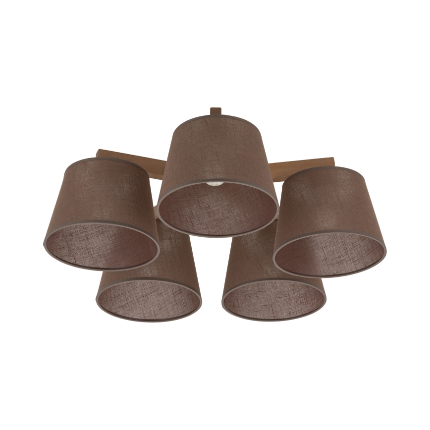 Brilagi - Επιφανειακό φωτιστικό οροφής LATTE SABIA 5xE27/15W/230V πεύκο/καφέ