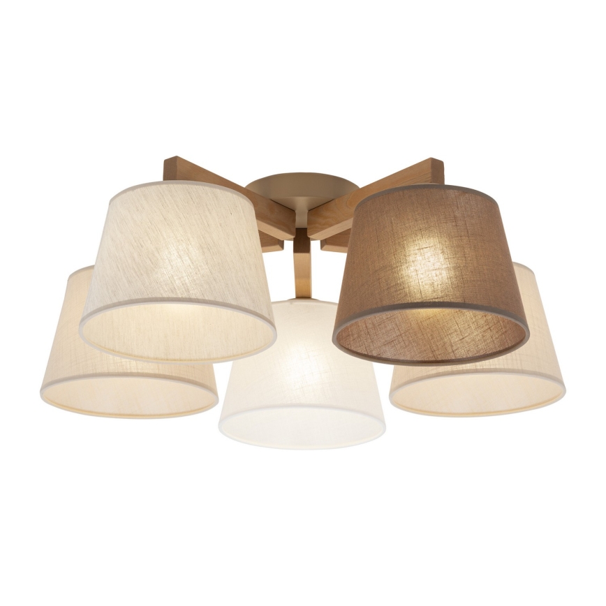 Brilagi - Επιφανειακό φωτιστικό οροφής LATTE SABIA 5xE27/15W/230V πεύκο/μεικτό