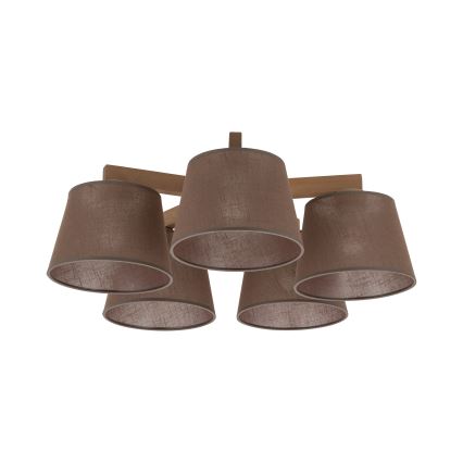 Brilagi - Επιφανειακό φωτιστικό οροφής LATTE SABIA 5xE27/60W/230V πεύκο/καφέ