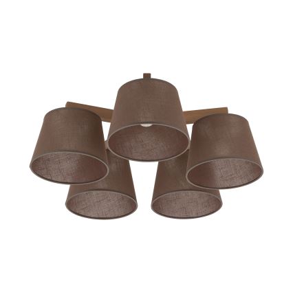 Brilagi - Επιφανειακό φωτιστικό οροφής LATTE SABIA 5xE27/60W/230V πεύκο/καφέ