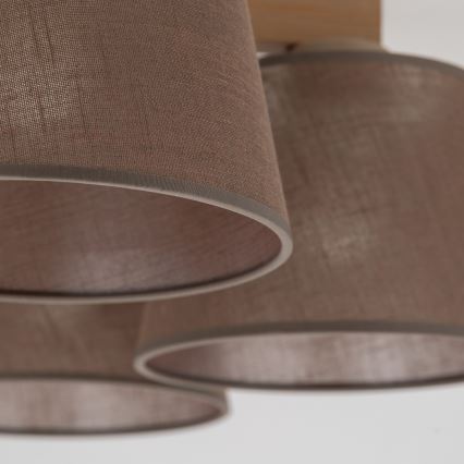 Brilagi - Επιφανειακό φωτιστικό οροφής LATTE SABIA 5xE27/60W/230V πεύκο/καφέ