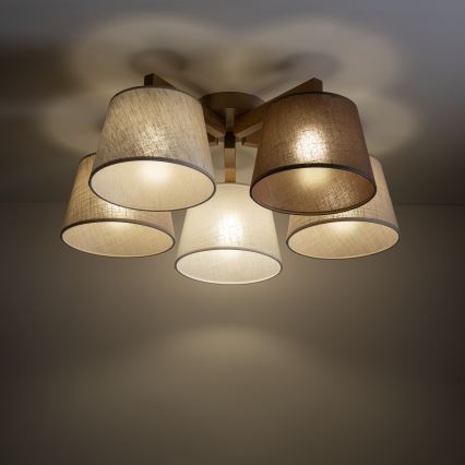 Brilagi - Επιφανειακό φωτιστικό οροφής LATTE SABIA 5xE27/60W/230V πεύκο/μεικτό