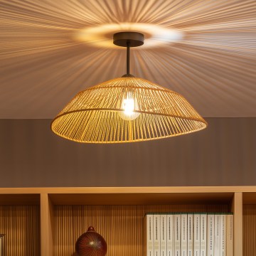 Brilagi - Επιφανειακό φωτιστικό οροφής LED CERIA BOHO 1xE27/60W/230V Ø 50 cm μαύρο/καφέ