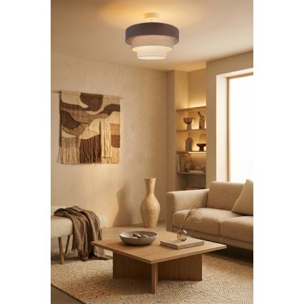 Brilagi - Επιφανειακό φωτιστικό οροφής LUNETA 1xE27/60W/230V Ø 40 cm γκρι/κρεμ/λευκό
