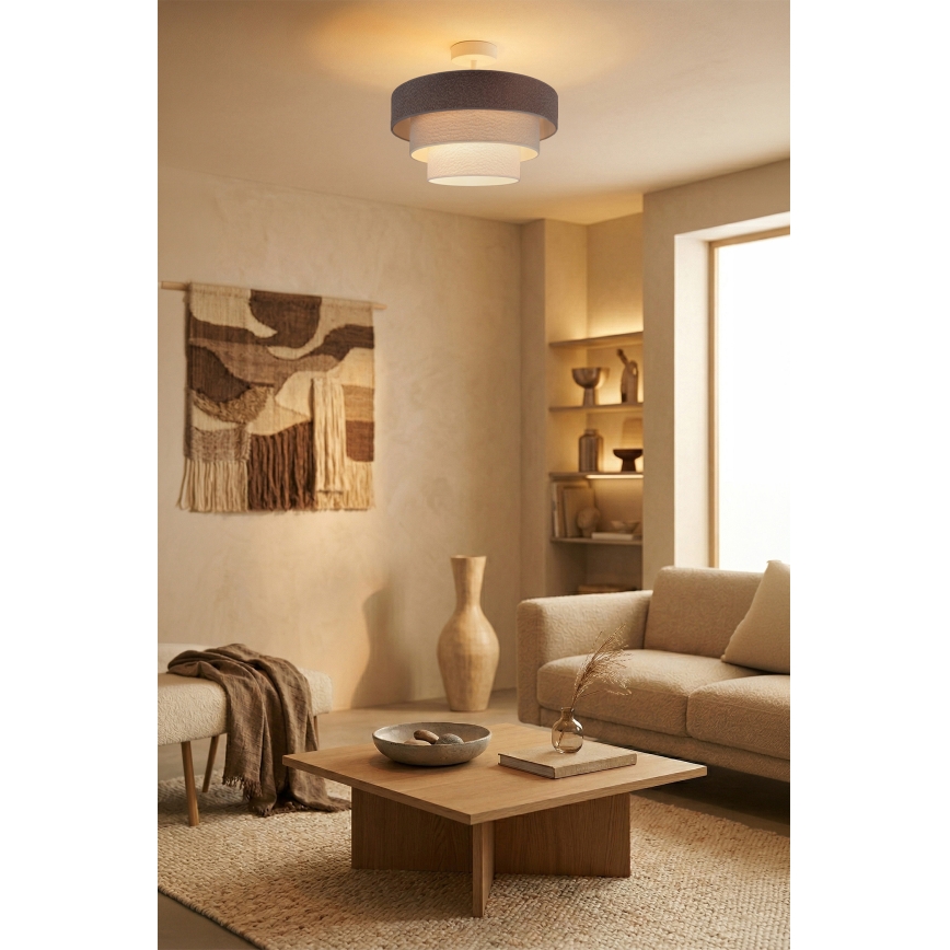 Brilagi - Επιφανειακό φωτιστικό οροφής LUNETA 1xE27/60W/230V Ø 40 cm γκρι/κρεμ/λευκό