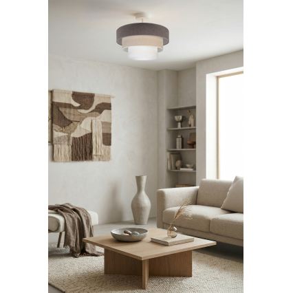 Brilagi - Επιφανειακό φωτιστικό οροφής LUNETA 1xE27/60W/230V Ø 40 cm γκρι/κρεμ/λευκό