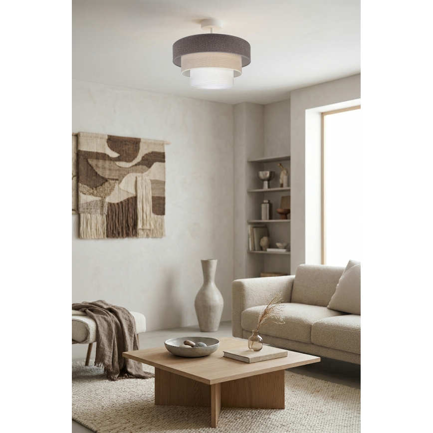 Brilagi - Επιφανειακό φωτιστικό οροφής LUNETA 1xE27/60W/230V Ø 40 cm γκρι/κρεμ/λευκό
