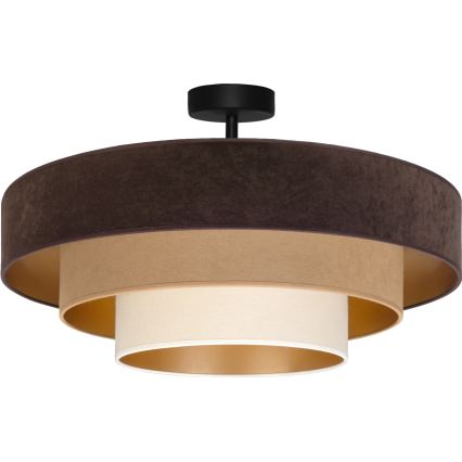 Brilagi - Επιφανειακό φωτιστικό οροφής LUNETA 3xE27/60W/230V διάμ. 80 cm καφέ/μπεζ/κρεμ