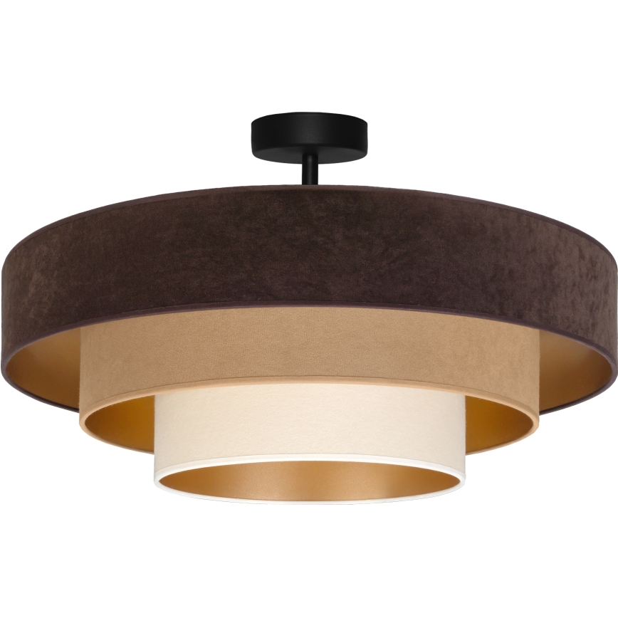 Brilagi - Επιφανειακό φωτιστικό οροφής LUNETA 3xE27/60W/230V διάμ. 80 cm καφέ/μπεζ/κρεμ