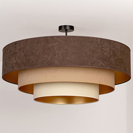Brilagi - Επιφανειακό φωτιστικό οροφής LUNETA 3xE27/60W/230V διάμ. 80 cm καφέ/μπεζ/κρεμ