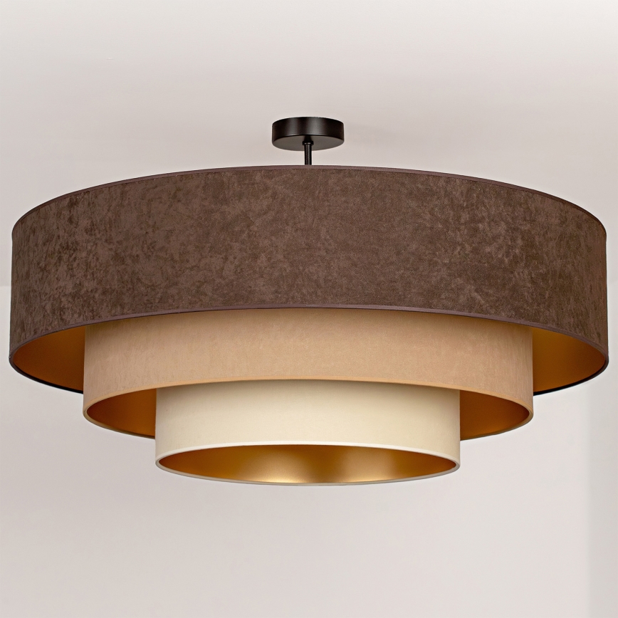Brilagi - Επιφανειακό φωτιστικό οροφής LUNETA 3xE27/60W/230V διάμ. 80 cm καφέ/μπεζ/κρεμ