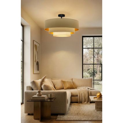 Brilagi - Επιφανειακό φωτιστικό οροφής LUNETA 3xE27/60W/230V διάμετρος 80 cm εκρού/χρυσό