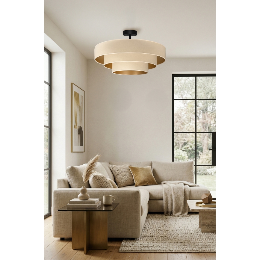 Brilagi - Επιφανειακό φωτιστικό οροφής LUNETA 3xE27/60W/230V διάμετρος 80 cm εκρού/χρυσό