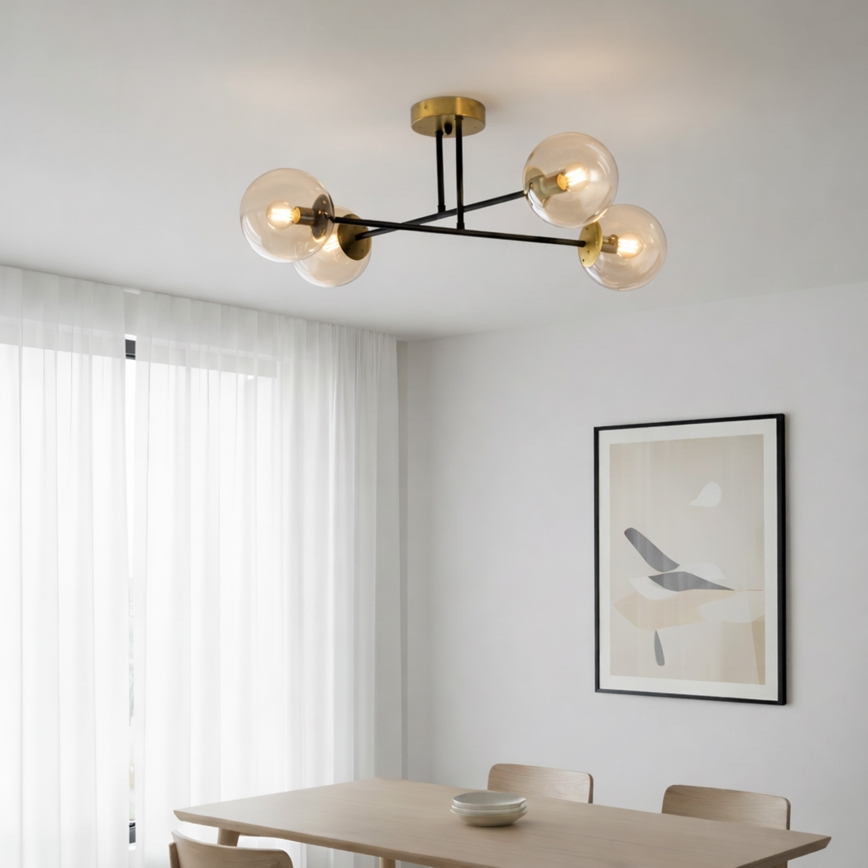 Brilagi - Επιφανειακό φωτιστικό οροφής MALIVA 4xE14/15W/230V σε χρυσό