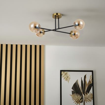 Brilagi - Επιφανειακό φωτιστικό οροφής MALIVA 4xE14/15W/230V σε χρυσό