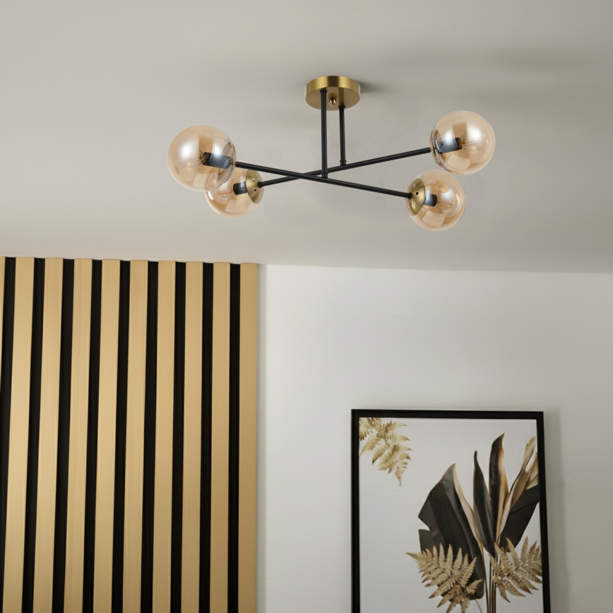 Brilagi - Επιφανειακό φωτιστικό οροφής MALIVA 4xE14/15W/230V σε χρυσό