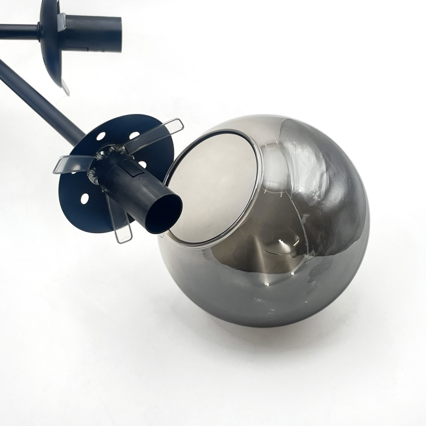 Brilagi - Επιφανειακό φωτιστικό οροφής MALIVA 6xE14/15W/230V μαύρο/καπνιστό