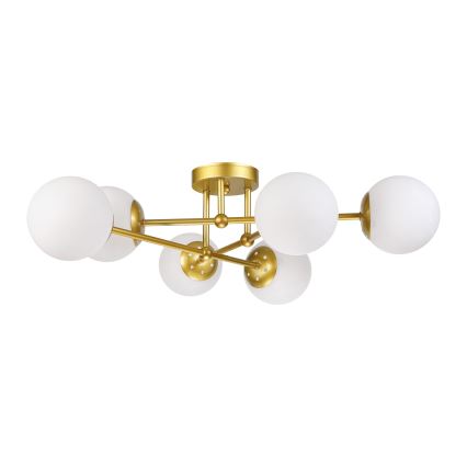 Brilagi - Επιφανειακό φωτιστικό οροφής MALIVA 6xE14/15W/230V χρυσό/λευκό