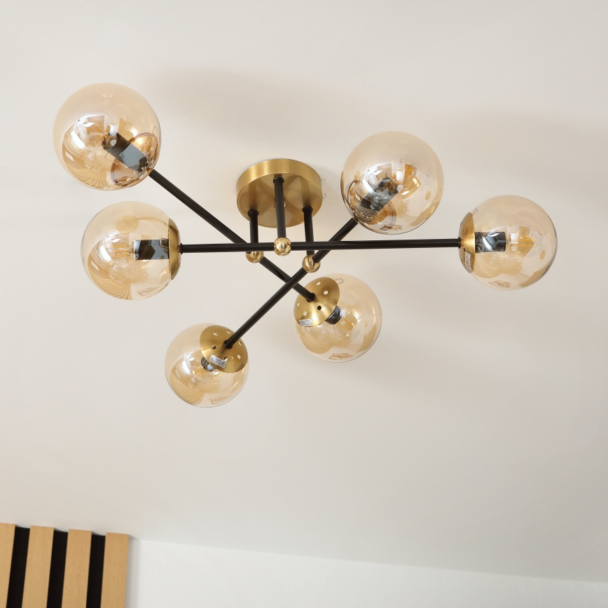 Brilagi - Επιφανειακό φωτιστικό οροφής MALIVA 6xE14/15W/230V χρυσό