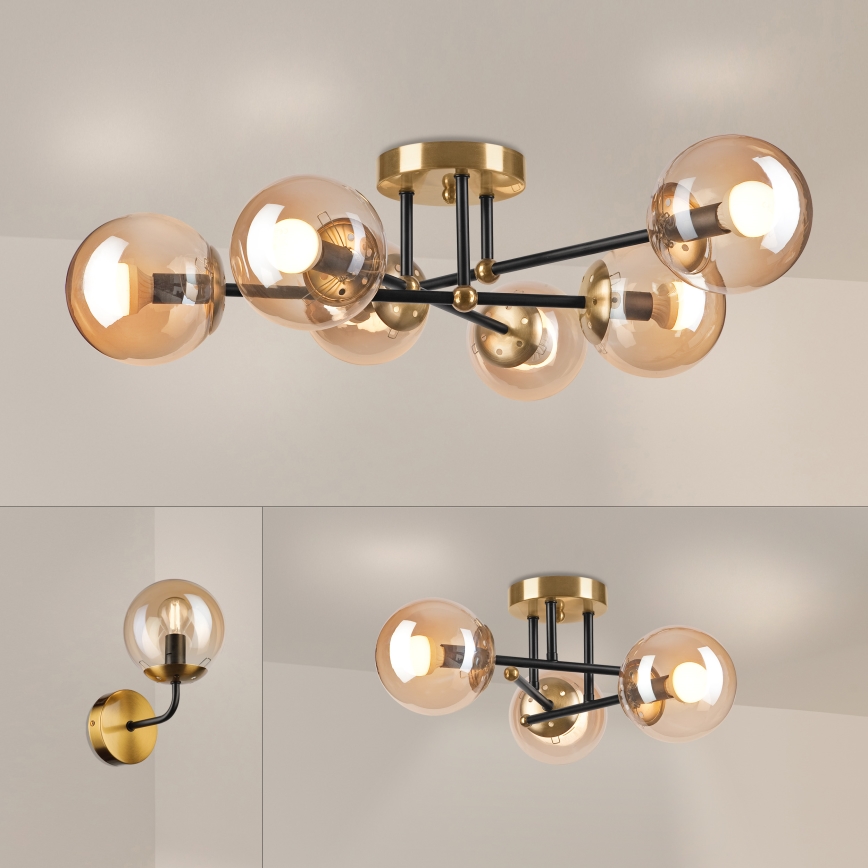 Brilagi - Επιφανειακό φωτιστικό οροφής MALIVA 6xE14/15W/230V χρυσό