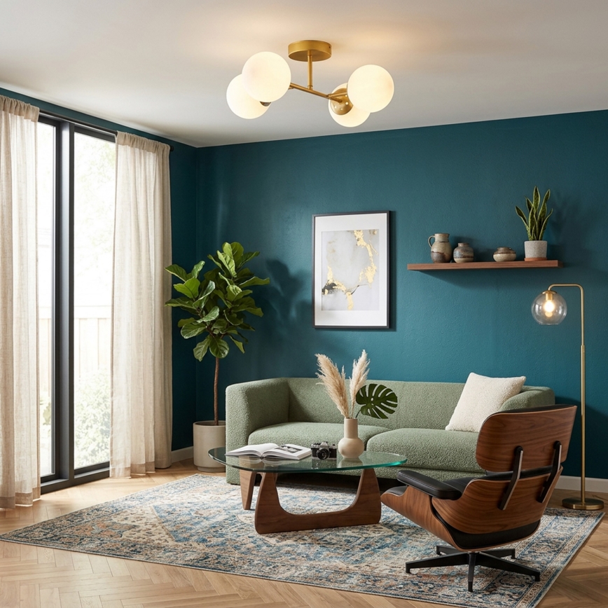 Brilagi - Επιφανειακό φωτιστικό οροφής MALONY 4xE14/20W/230V χρυσό