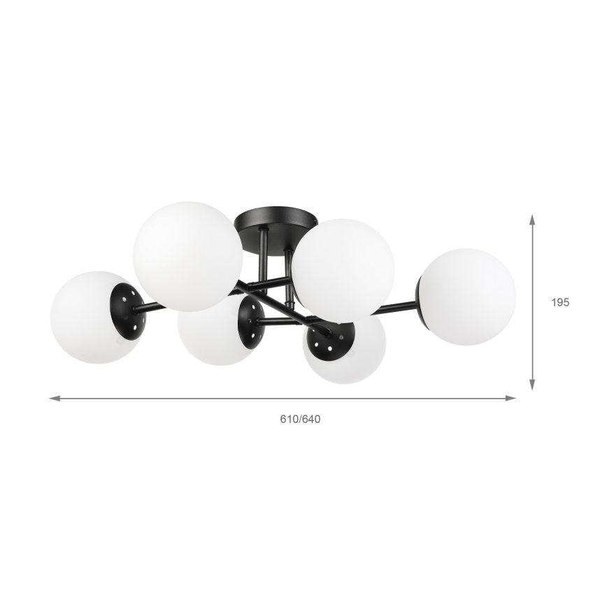 Brilagi - Επιφανειακό φωτιστικό οροφής MALONY 6xE14/20W/230V μαύρο