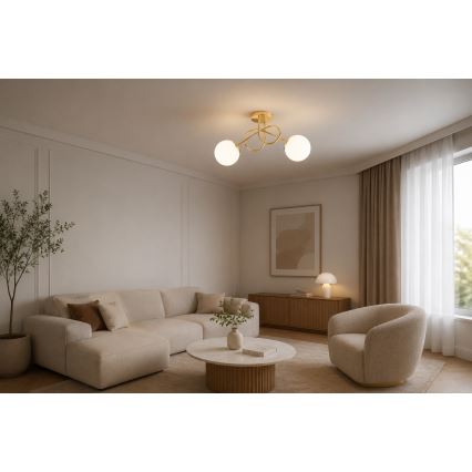 Brilagi - Επιφανειακό φωτιστικό οροφής MILO 2xE27/60W/230V, χρυσό