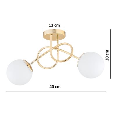 Brilagi - Επιφανειακό φωτιστικό οροφής MILO 2xE27/60W/230V, χρυσό