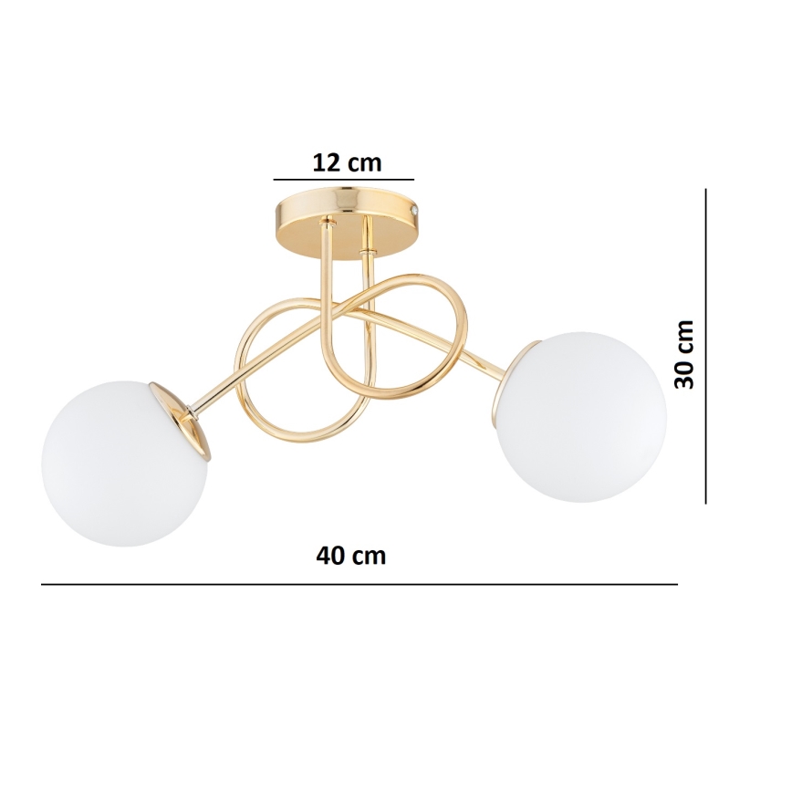 Brilagi - Επιφανειακό φωτιστικό οροφής MILO 2xE27/60W/230V, χρυσό