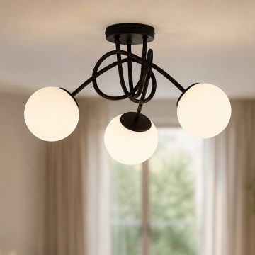 Brilagi - Επιφανειακό φωτιστικό οροφής MILO 3xE27/60W/230V μαύρο