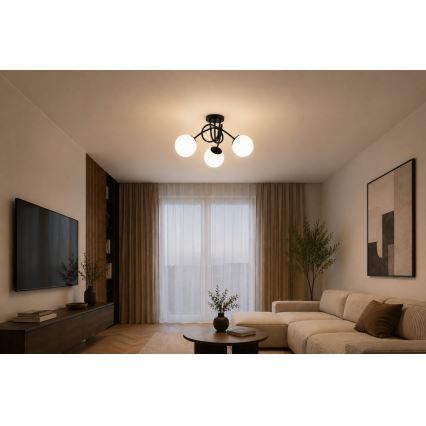 Brilagi - Επιφανειακό φωτιστικό οροφής MILO 3xE27/60W/230V μαύρο