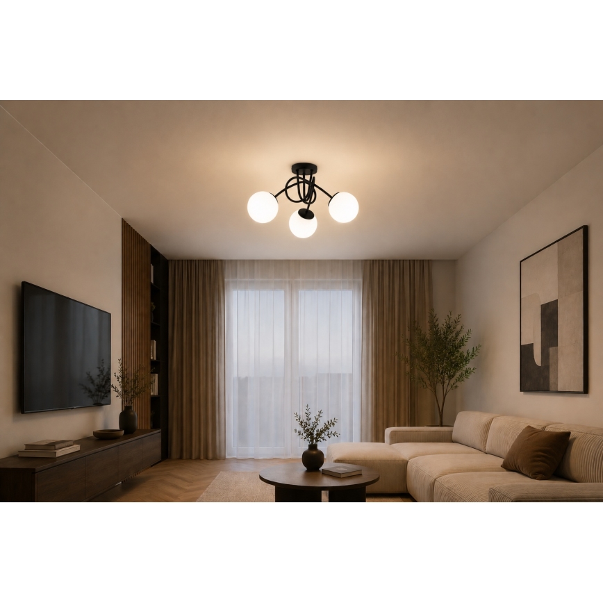 Brilagi - Επιφανειακό φωτιστικό οροφής MILO 3xE27/60W/230V μαύρο