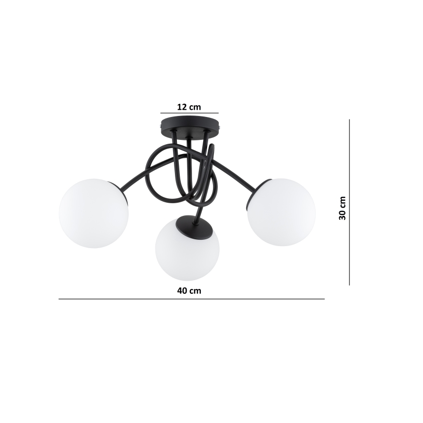 Brilagi - Επιφανειακό φωτιστικό οροφής MILO 3xE27/60W/230V μαύρο