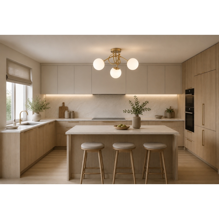 Brilagi - Επιφανειακό φωτιστικό οροφής MILO 3xE27/60W/230V χρυσό