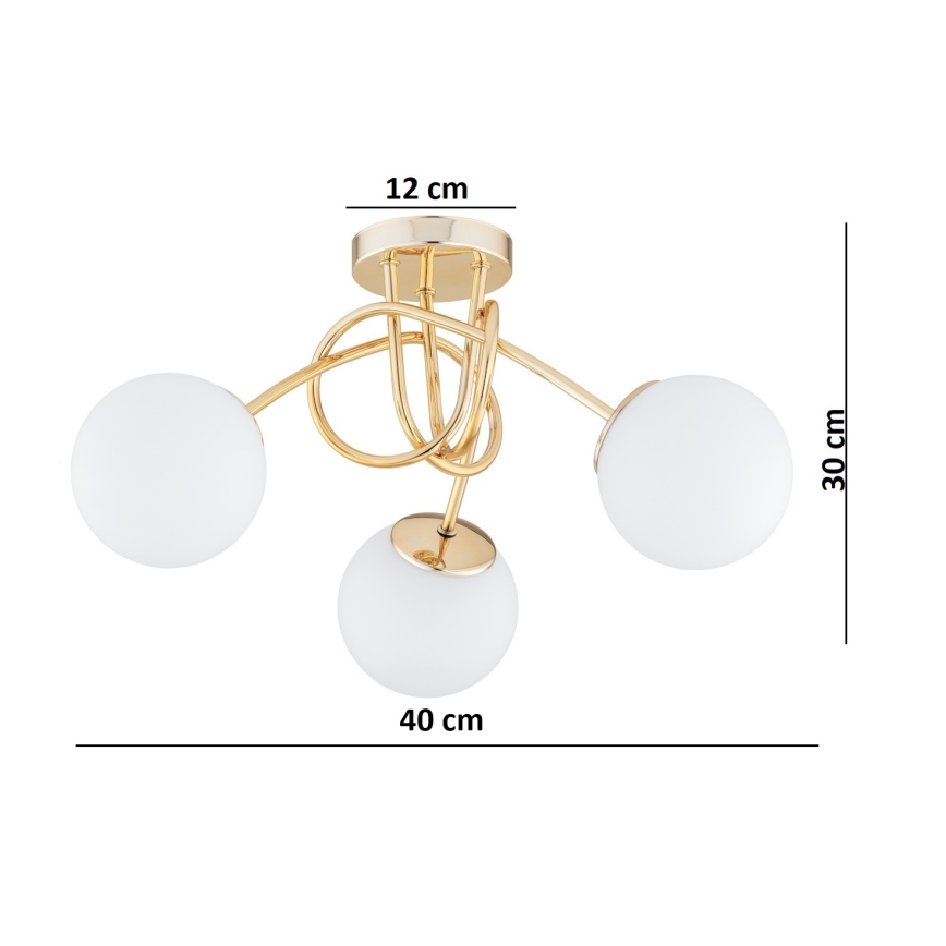 Brilagi - Επιφανειακό φωτιστικό οροφής MILO 3xE27/60W/230V χρυσό