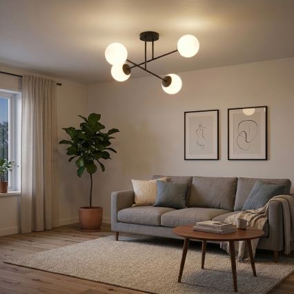Brilagi - Επιφανειακό φωτιστικό οροφής MILO 4xE27/60W/230V μαύρο