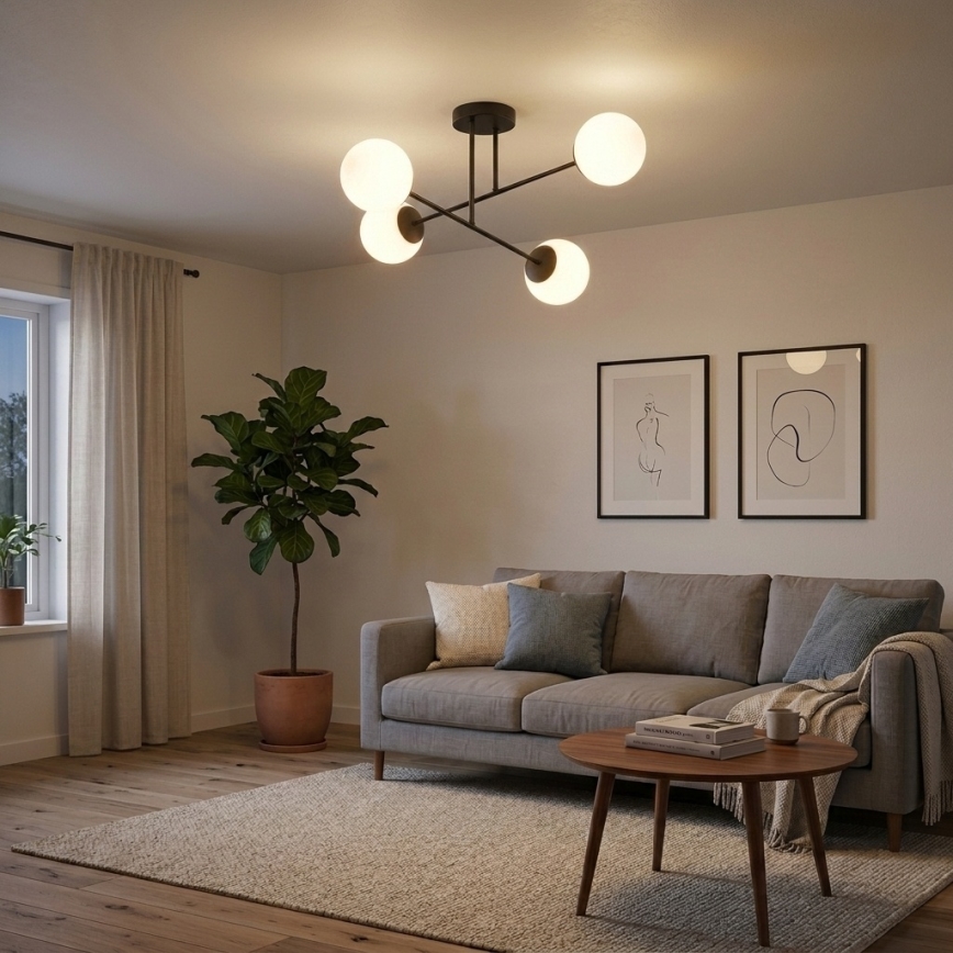 Brilagi - Επιφανειακό φωτιστικό οροφής MILO 4xE27/60W/230V μαύρο