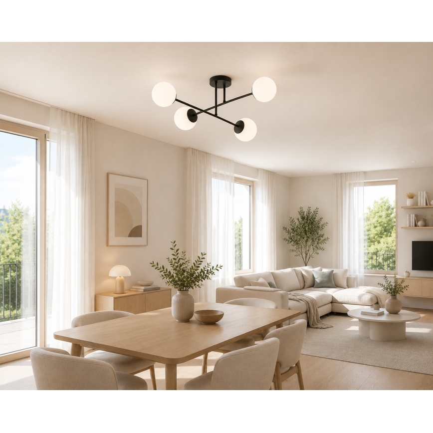 Brilagi - Επιφανειακό φωτιστικό οροφής MILO 4xE27/60W/230V μαύρο