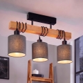 Brilagi - Επιφανειακό φωτιστικό οροφής NUBILA 3xE27/60W/230V πεύκο/ανθρακί