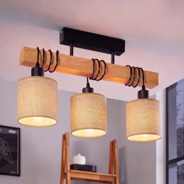 BRILAGI - Επιφανειακό φωτιστικό οροφής NUBILA 3xE27/60W/230V πεύκο/ανοιχτό καφέ