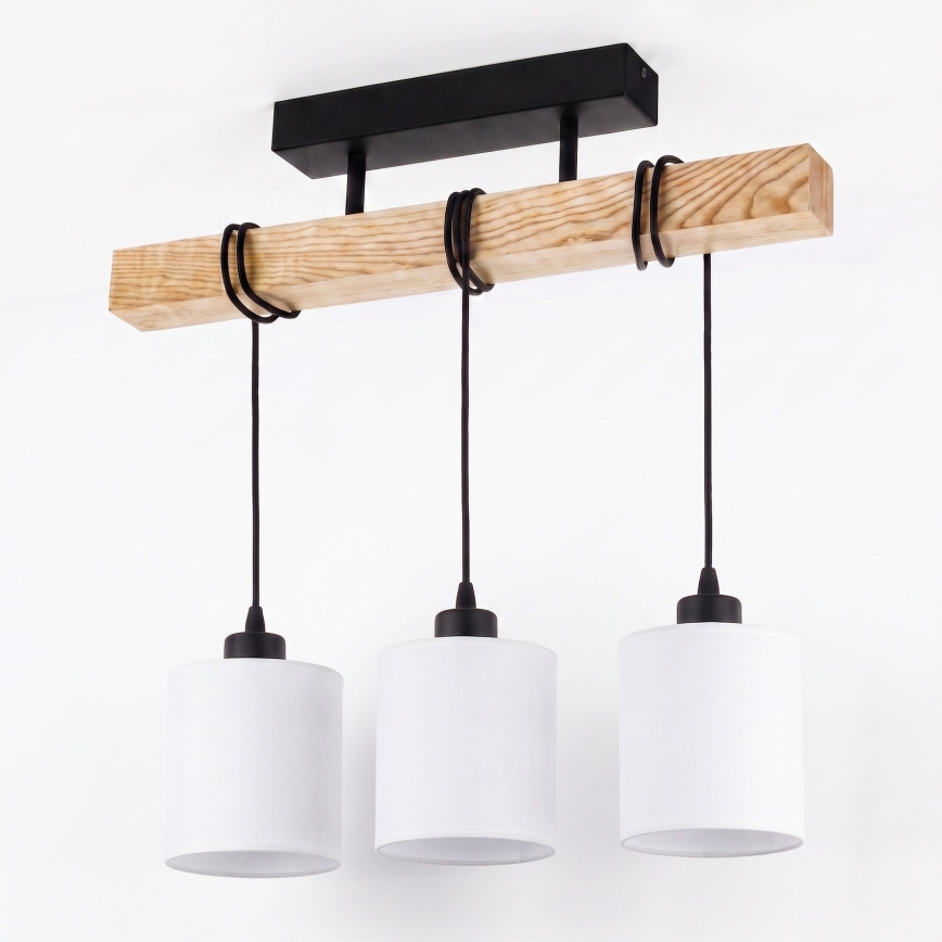 Brilagi - Επιφανειακό φωτιστικό οροφής NUBILA 3xE27/60W/230V πεύκο/λευκό