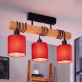 Brilagi - Επιφανειακό φωτιστικό οροφής NUBILA 3xE27/60W/230V πεύκο/κόκκινο