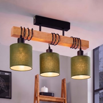 Brilagi - Επιφανειακό φωτιστικό οροφής NUBILA 3xE27/60W/230V πεύκο/πράσινο