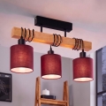 Brilagi - Επιφανειακό φωτιστικό οροφής NUBILA 3xE27/60W/230V πεύκο/πομπηϊκό κόκκινο